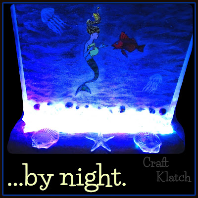mermaid, resin, light, led, glitter, easy cast, mod podge, how to, home decor, craft, diy, crafts, crafting, craft ideas, make, idea, ideas, project, project ideas