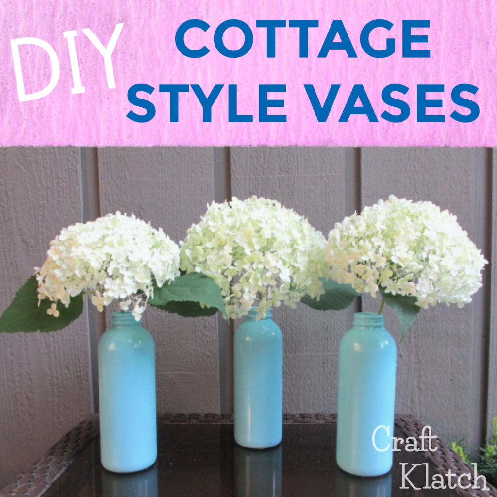 Blue cottage style vases