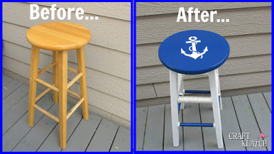 garbage to gorgeous, makeover, redo, furniture makeover, stool, nautical stool, how to, diy, craft, crafts, crafting, craft ideas, diy ideas, diy projects, idea, ideas, projects