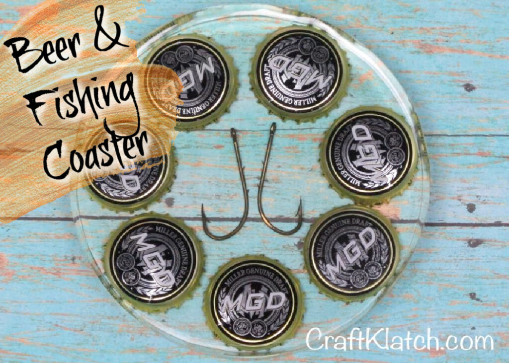 Beer and fishing coaster DIY | Easy Father's Day crafts