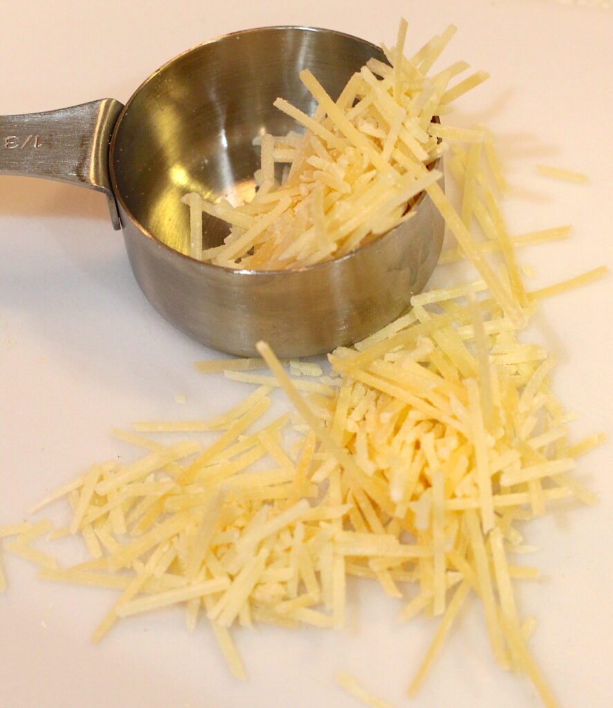 Grated parmesean cheese for pesto recipe