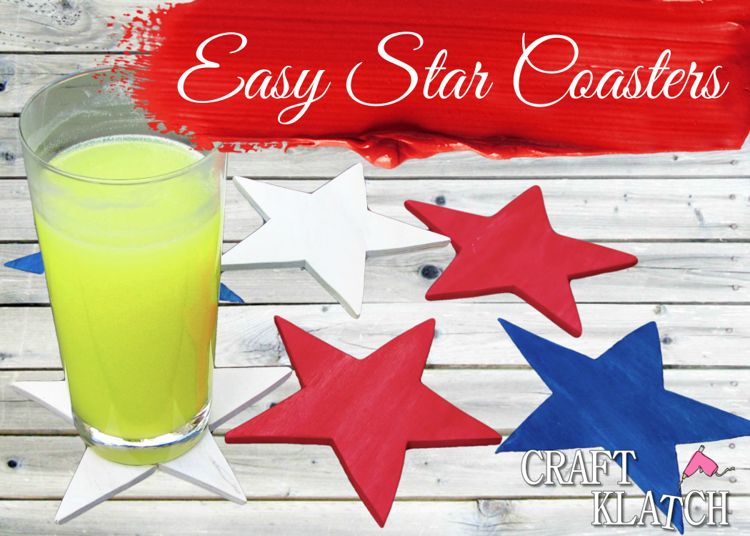 DIY Easy Star Coasters red, white and blue
