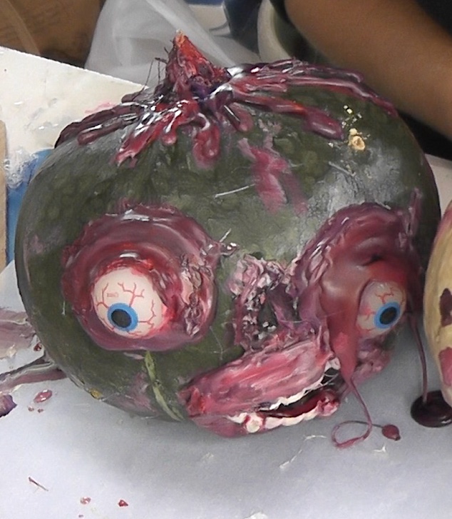 Halloween painted pumpkins | zombie painted pumpkins