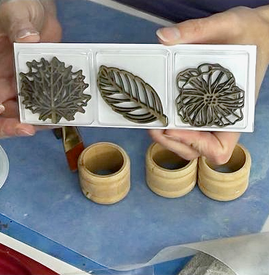 Laser cut leaves for napkin rings for the Thanksgiving craft