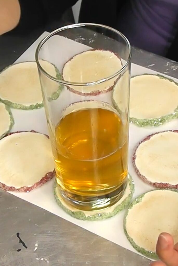 Glass on easy sugar cookie christmas coasters