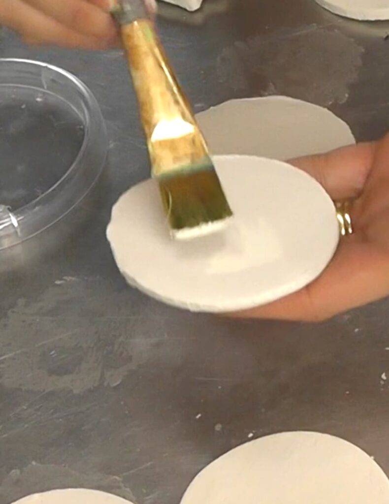 Painting clay sugar cookies