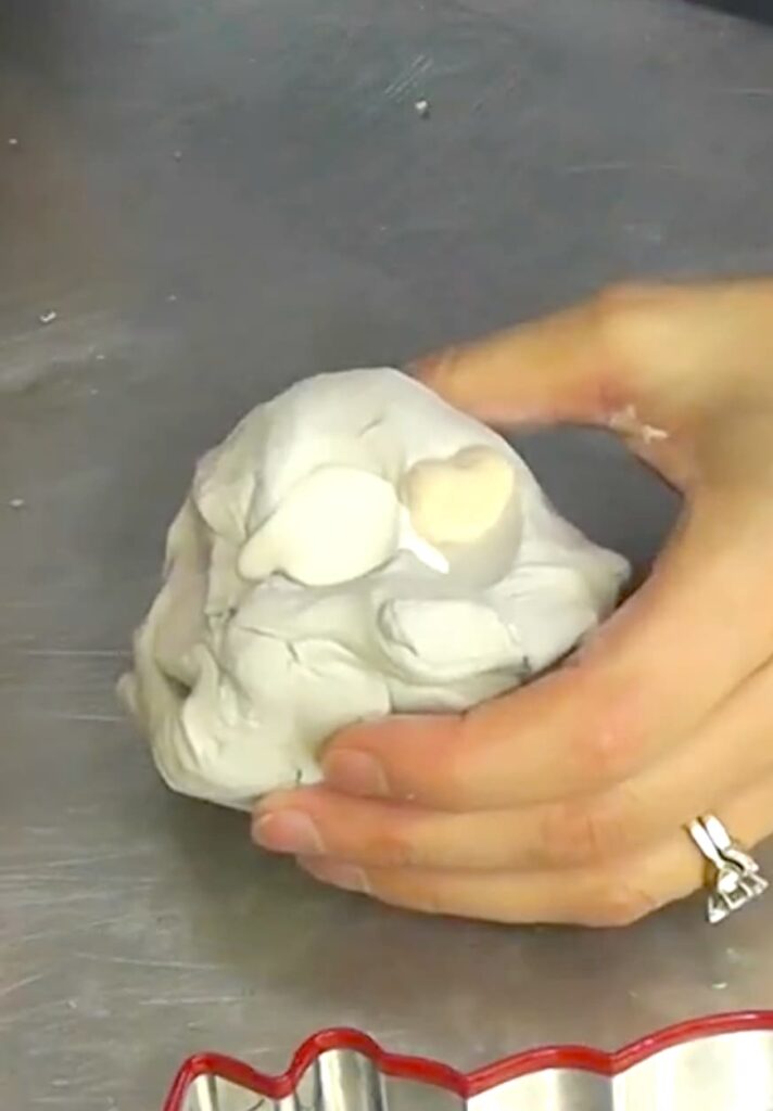 Paper clay with white and ivory paint to be mixed in