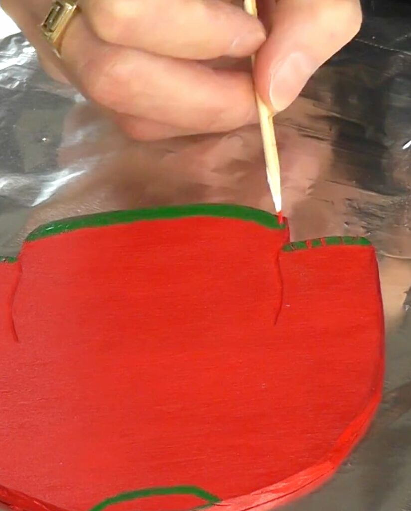 Adding ribbed details to the ugly Christmas sweater DIY