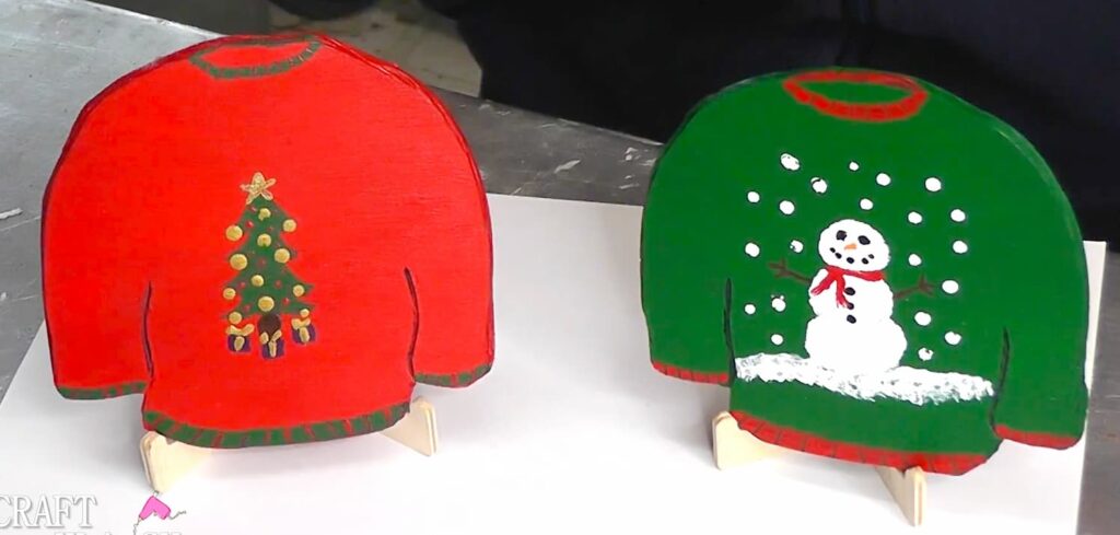 Finished Ugly Christmas sweaters DIY