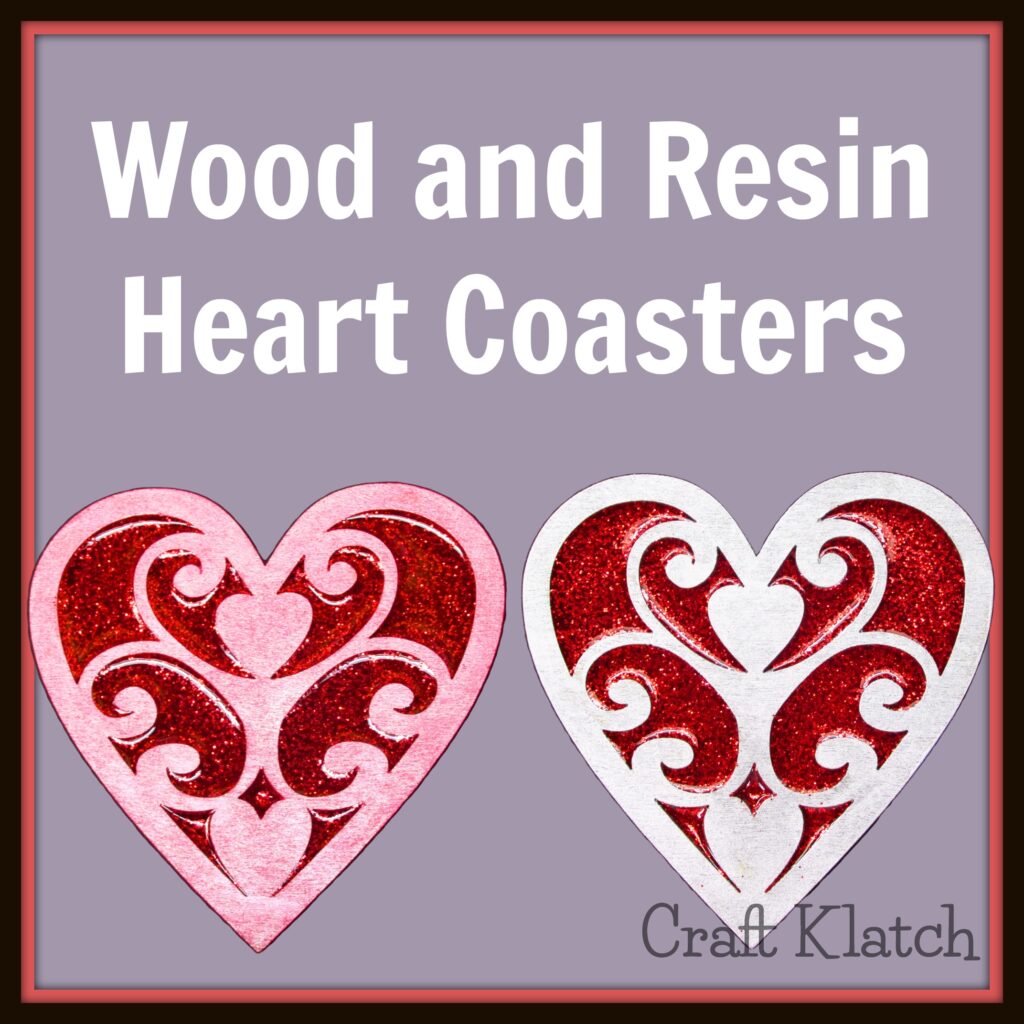 Resin and wood heart coasters
