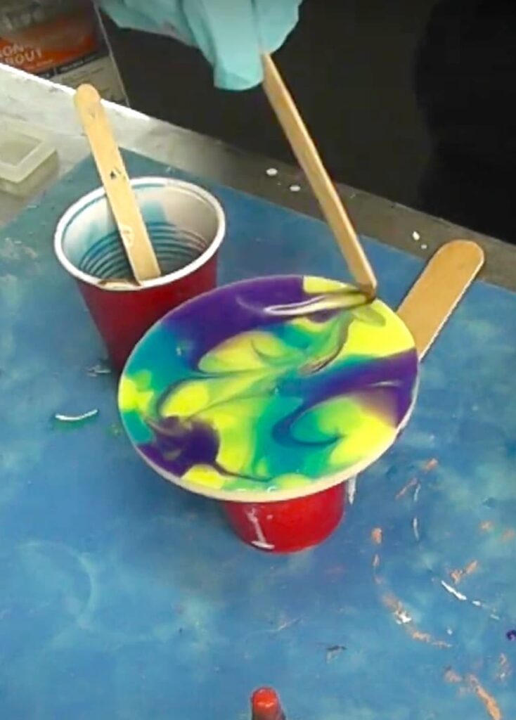 Moving colors around for the abstract art effect on the coaster