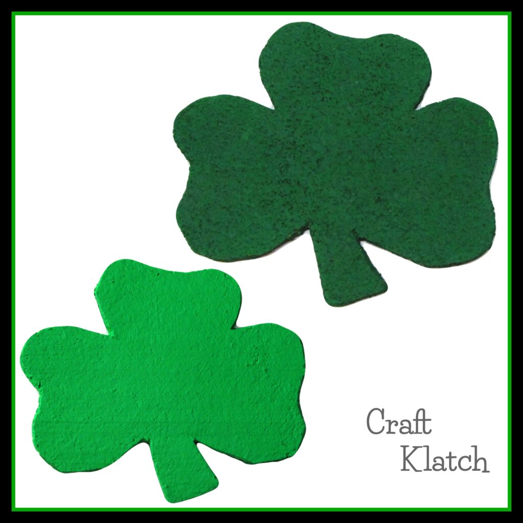 Green shamrock cork coasters