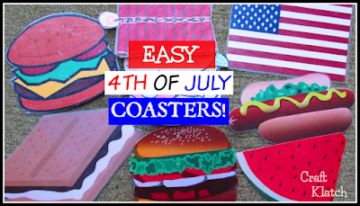 easy, easy fourth of july decorations, coasters, drink coasters, last minute, last minute fourth of july decorations, 4th of july, howto,how to, diy, craft, crafts, crafting, craft ideas,