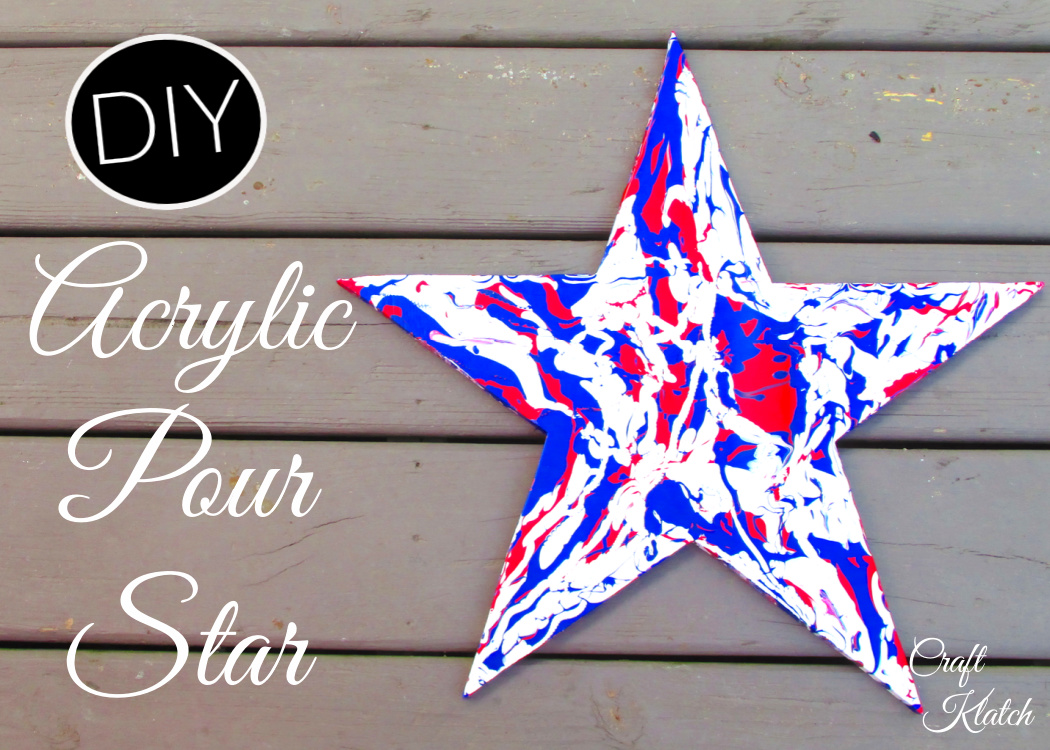 Fourth of July Acrylic Pour Star craft