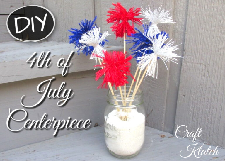 Fourth of July Centerpiece DIY red, white and blue