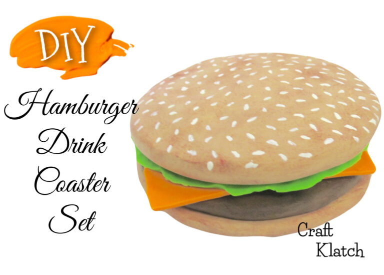 DIY Hamburger drink coaster set