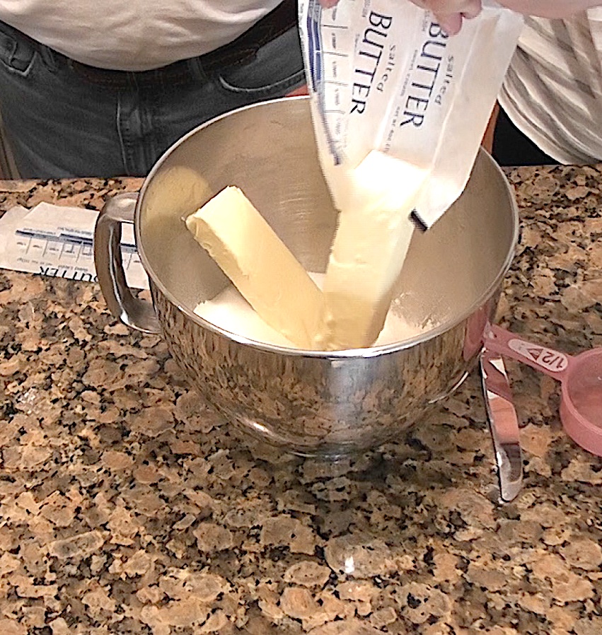 Add butter to mixing bowl