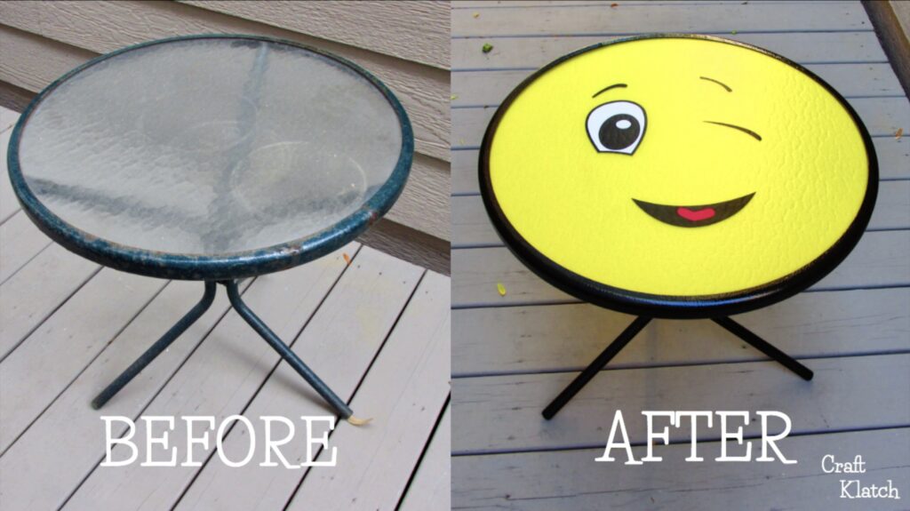 Emoji table makeover before and after