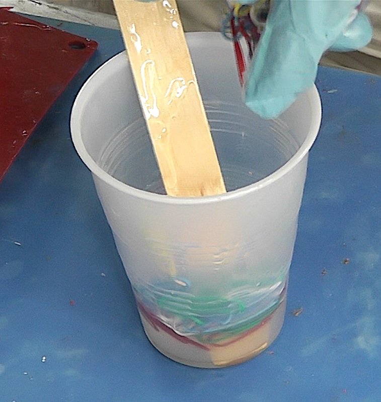 Add paper clips to the resin