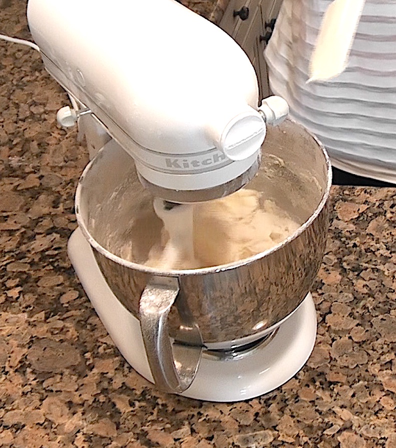 Blend butter in mixing bowl