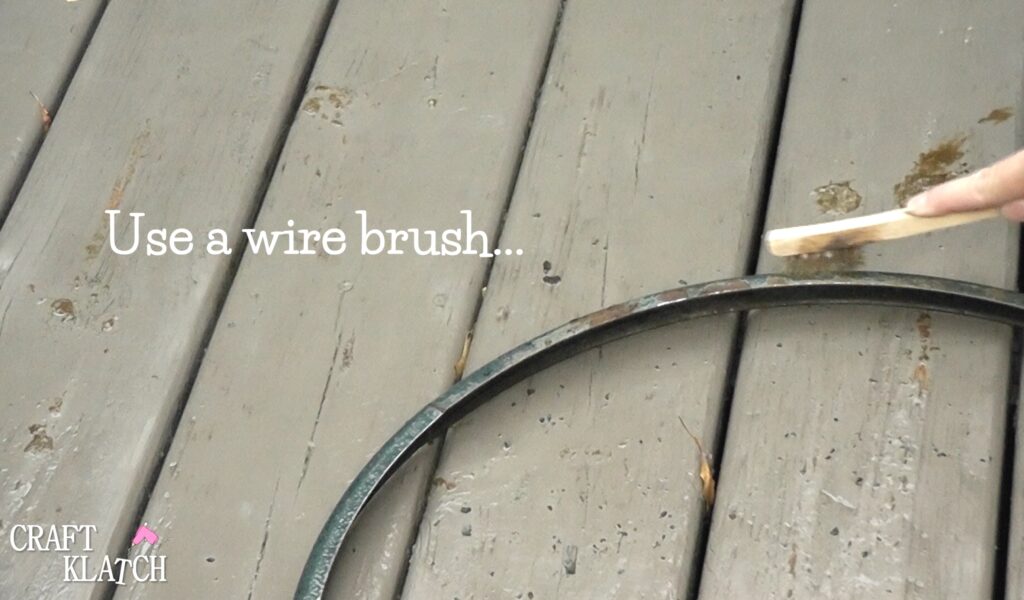 Use a wire brush to finish removing loose paint