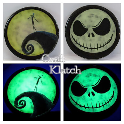 Nightmare Before Christmas coasters regular and glow in the dark