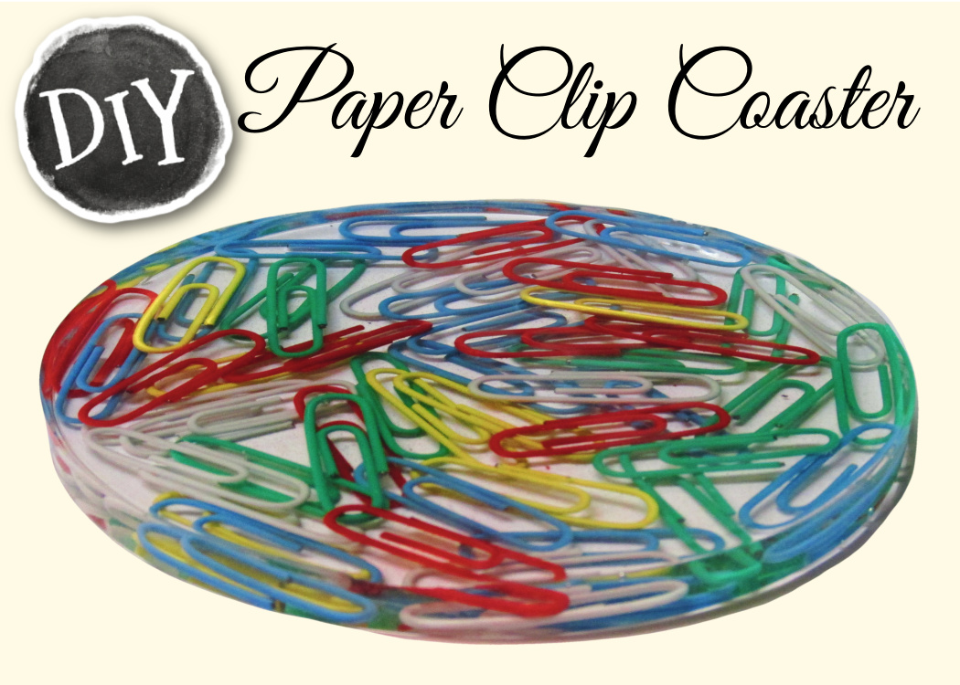 colorful Paper clip resin coaster DIY