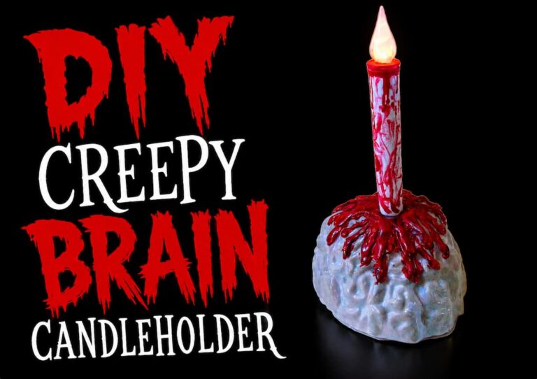 Brain Jello Mold Halloween Candleholder DIY