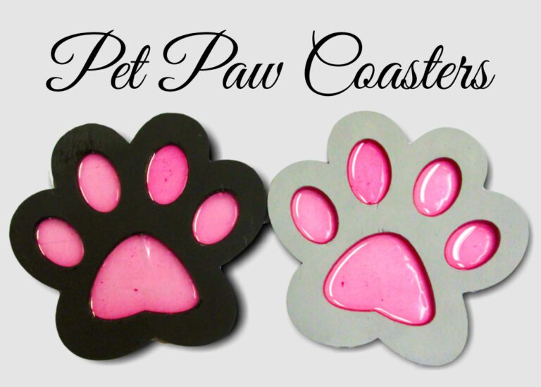 Pet paw resin coasters