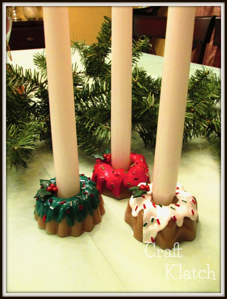 Christmas bundt cake candle holders