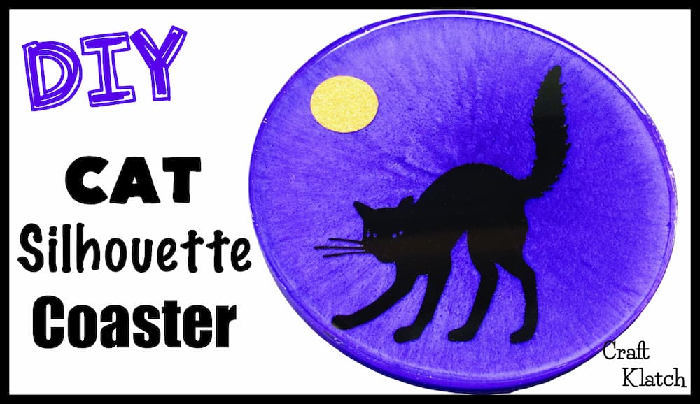cat silhouette coaster