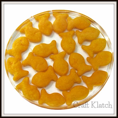 goldfish cracker resin coaster