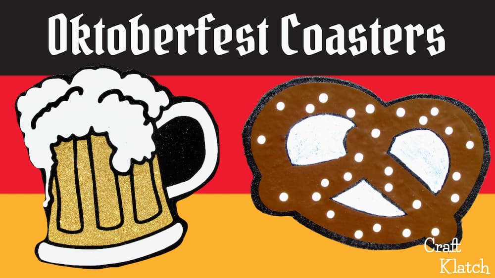 Oktoberfest beer and pretzel coasters