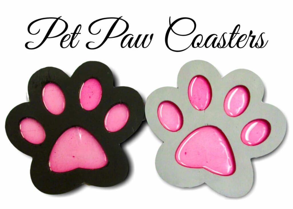 Pet paw coasters