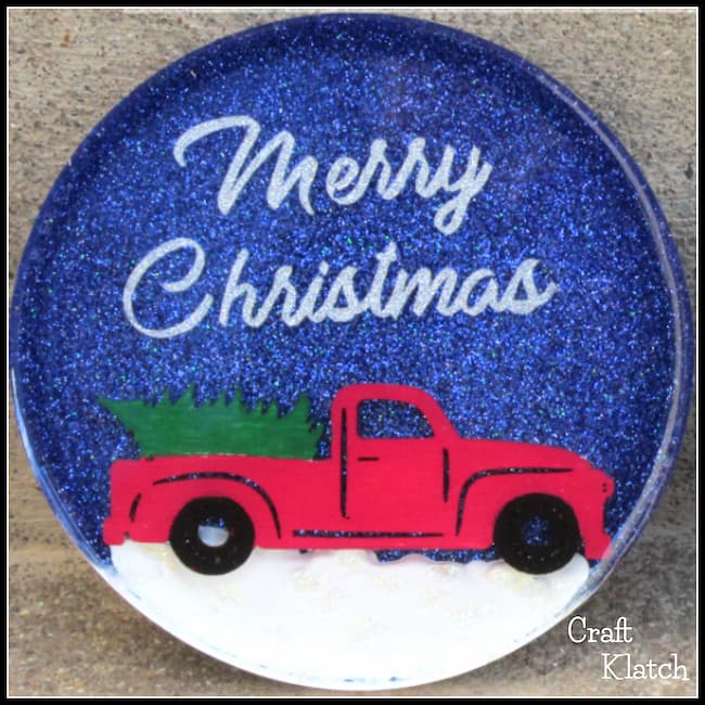 Red truck Christmas coaster craft