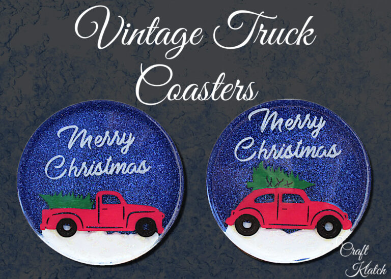 Red truck christmas coaster decorations