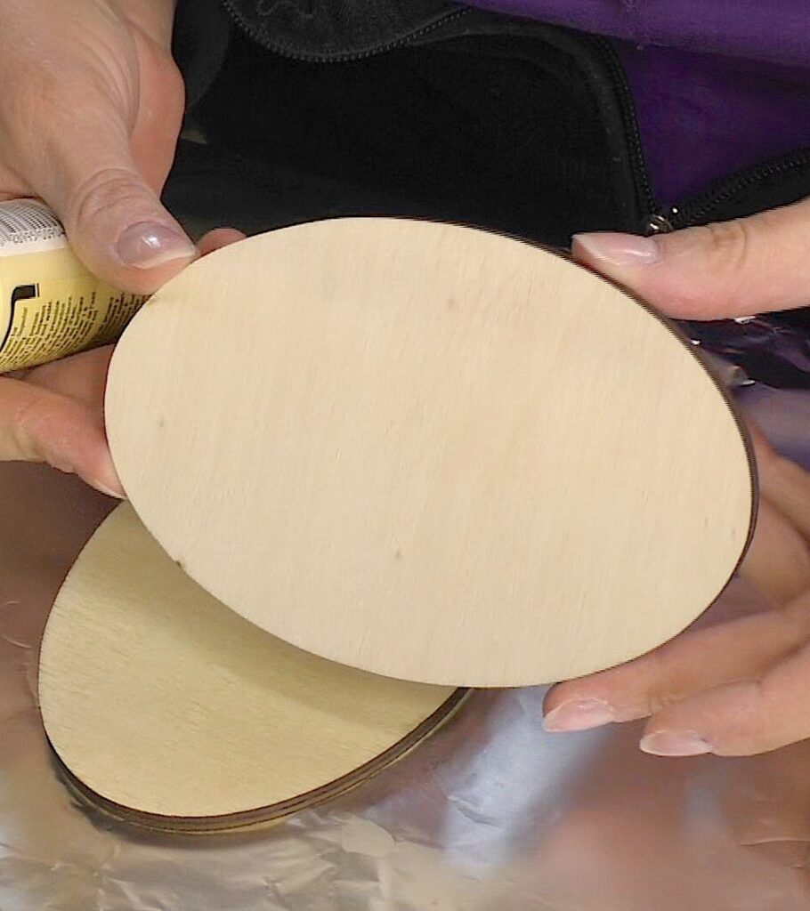 Use an unfinished wood oval for an easy Easter craft