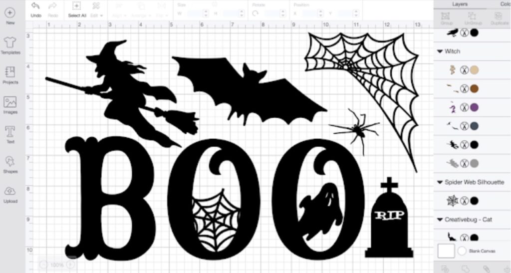 Cricut layout for Halloween sign