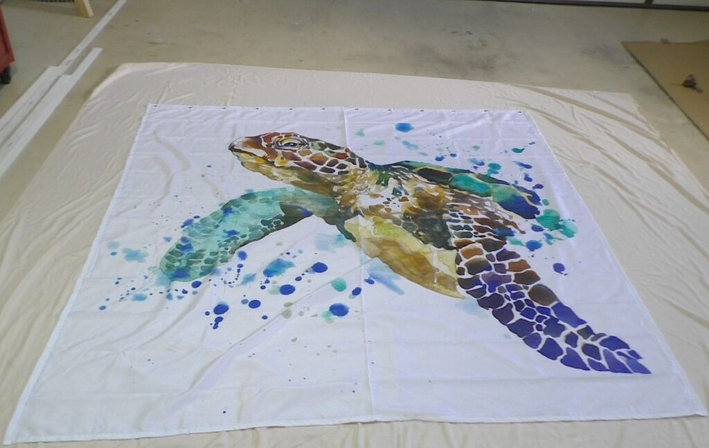 Sea turtle shower curtain