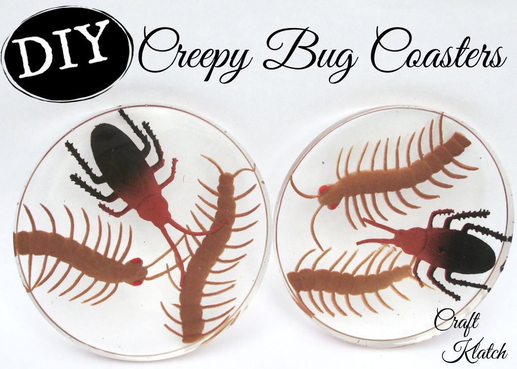 DIY creepy bug coasters