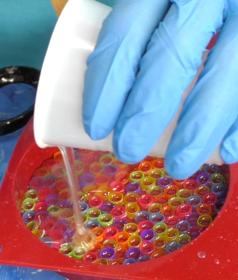 Adding a second resin layer to a drinking straw craft coaster