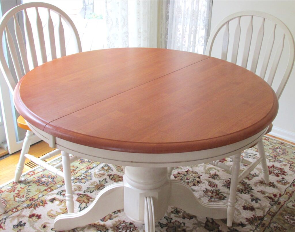 Farmhouse table after being refinished copy