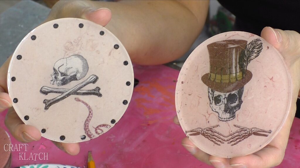 complete temporary tattoo skull coasters