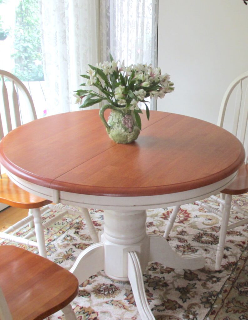 Kitchen table refinish after farmhouse style