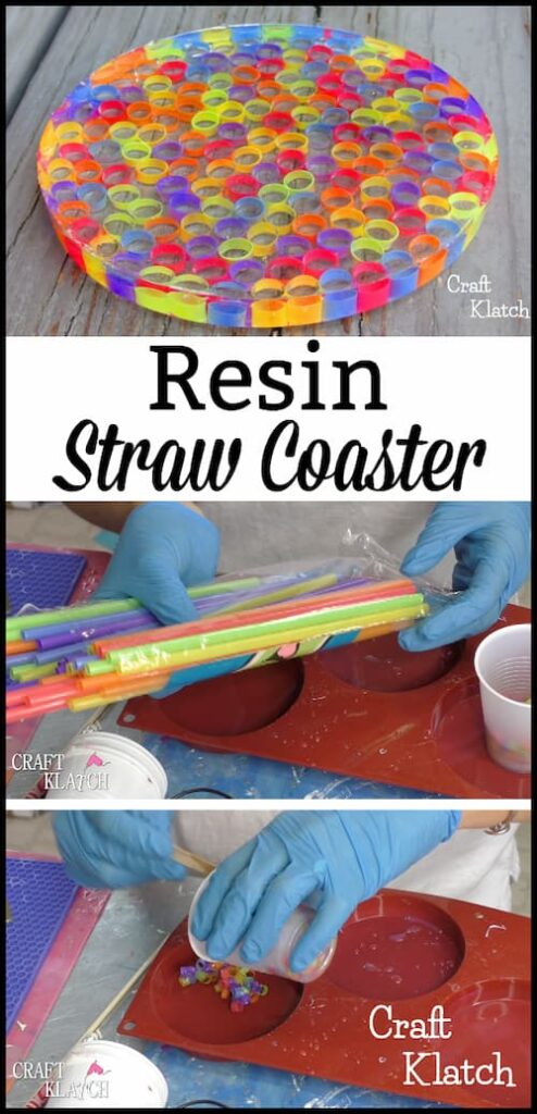 Resin straw coaster pinterest pin