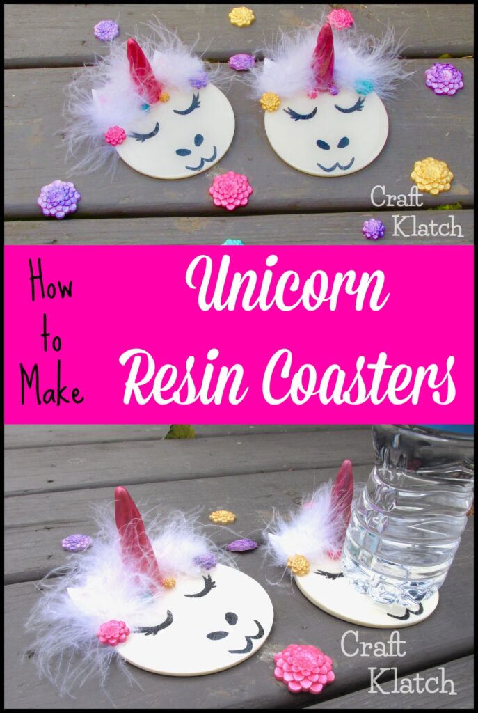 Unicorn decor resin coasters 