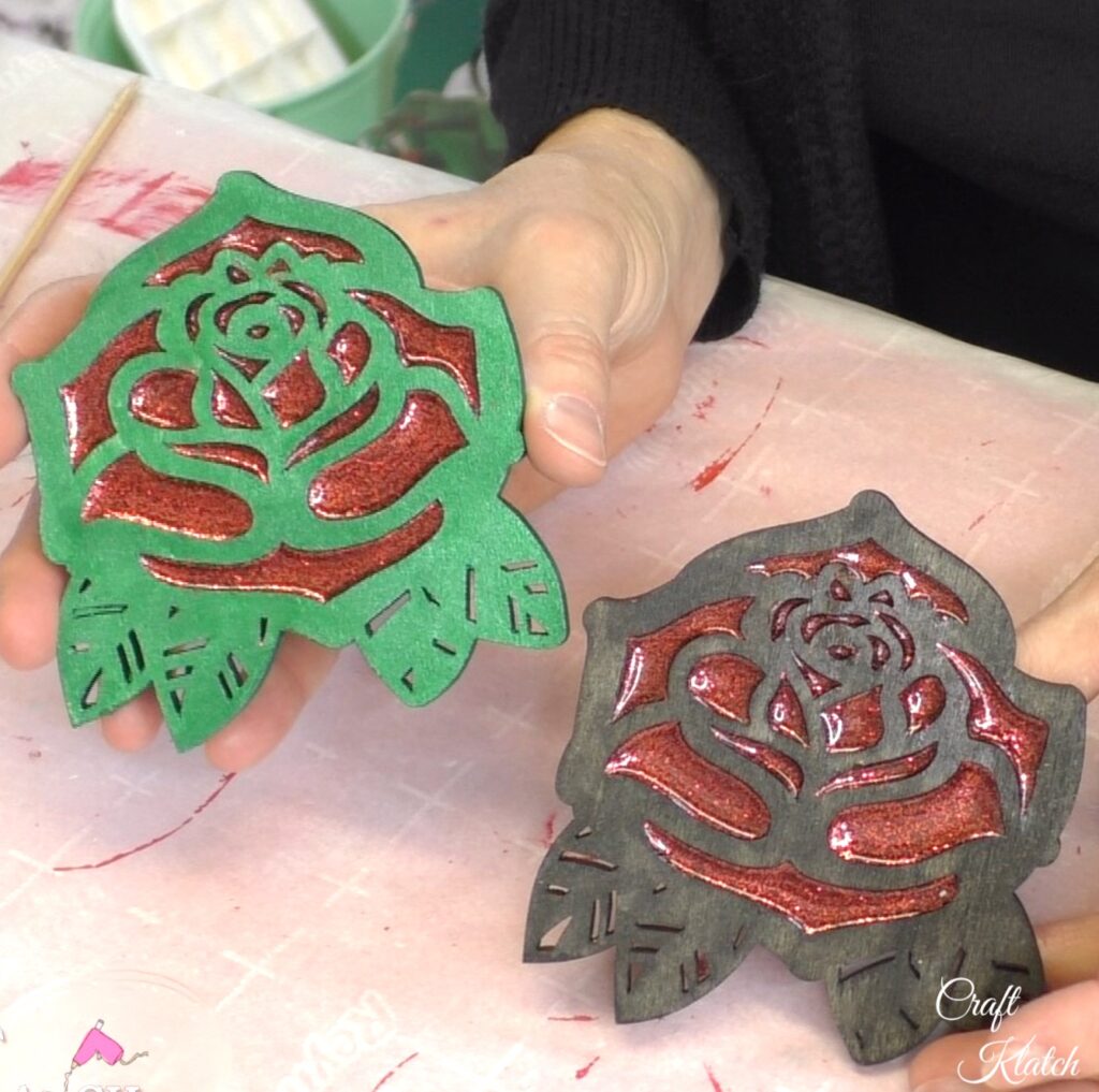 Finished wood and resin rose coasters copy