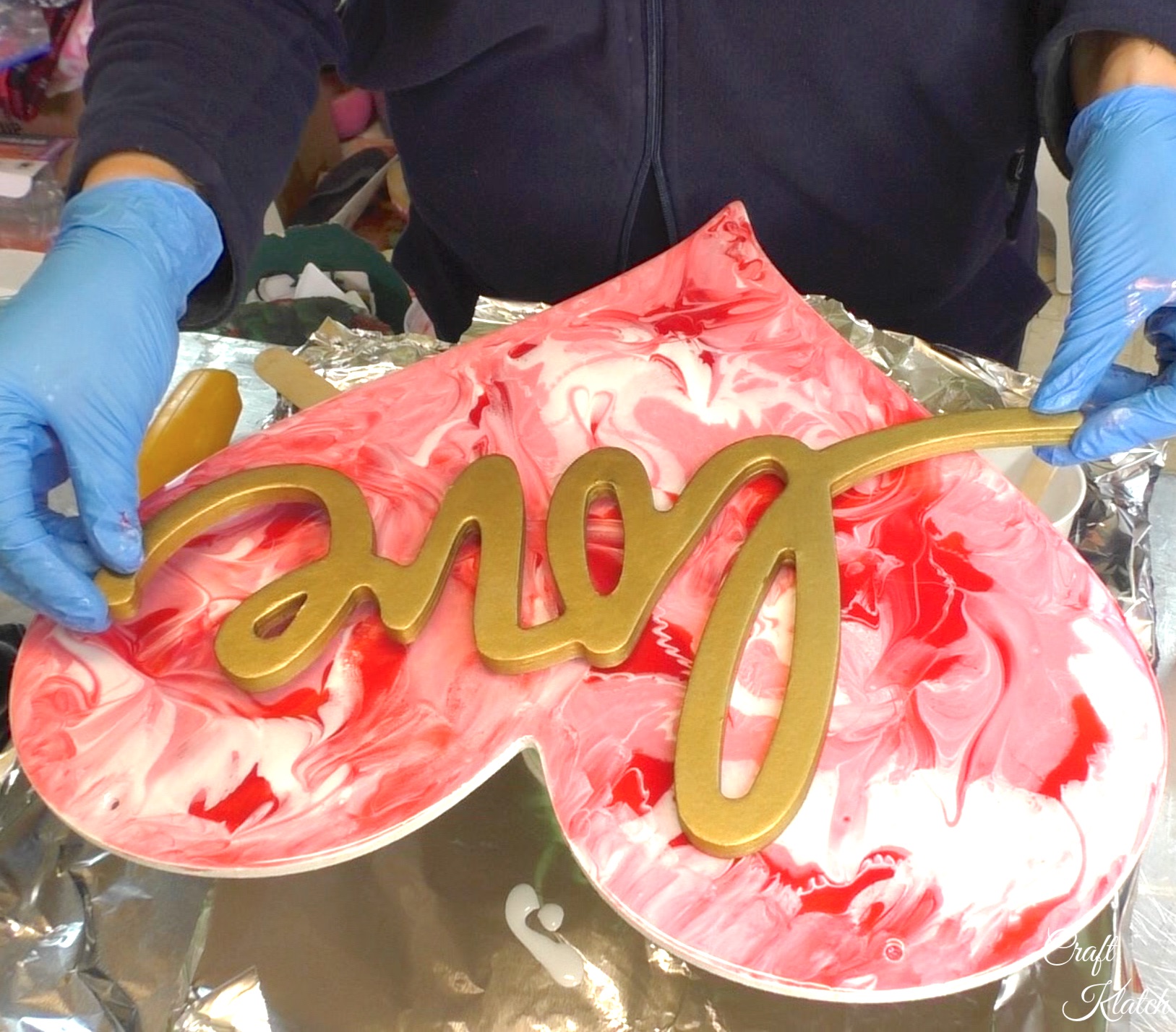 DIY Resin Heart Art Valentine's Day Crafts Craft Klatch Craft Klatch