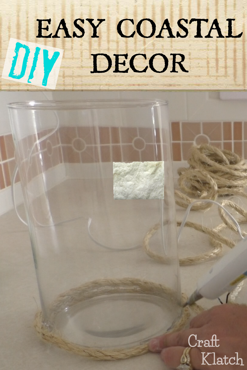 Learn how to create an easy coastal decor project. I love bringing a little beach into the house. I think it has a warm an inviting feel in home decor. These could easily be elegant wedding centerpieces! Craft Klatch #craftklatch #diy #coastaldecor #beach #beachdecor #howto #craft #crafts #crafting #beachcraft #homedecor #coastaldecor | coastal decor | beach decor | beachy decor | diy | craft | crafts | crafting | beach crafts | home decor | easy crafts
