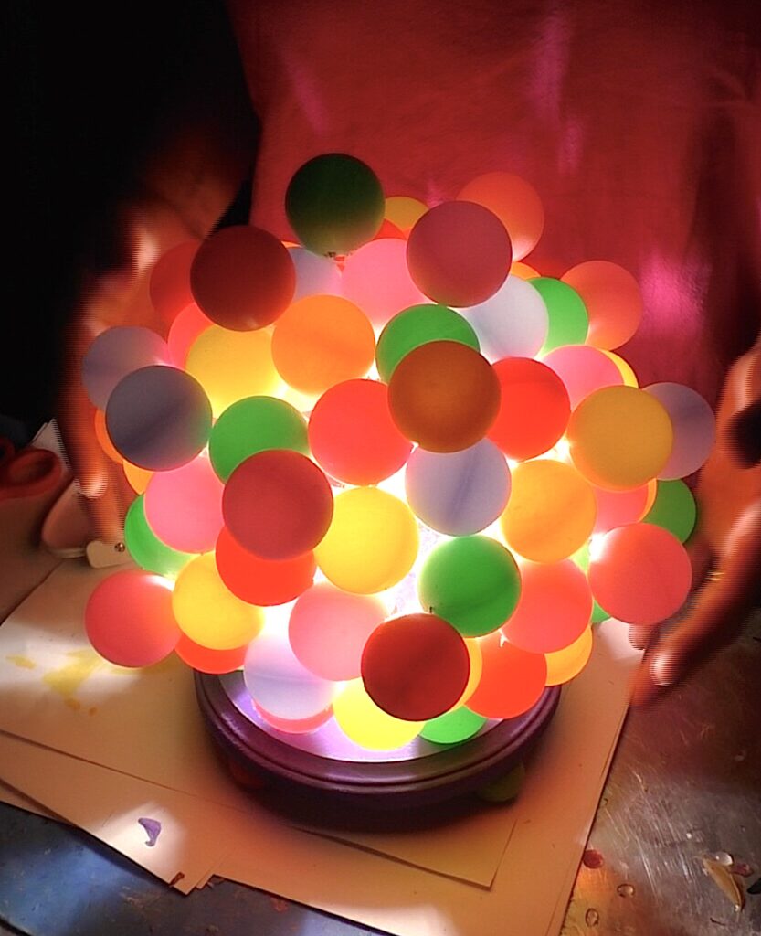 Gumball lamp lit up